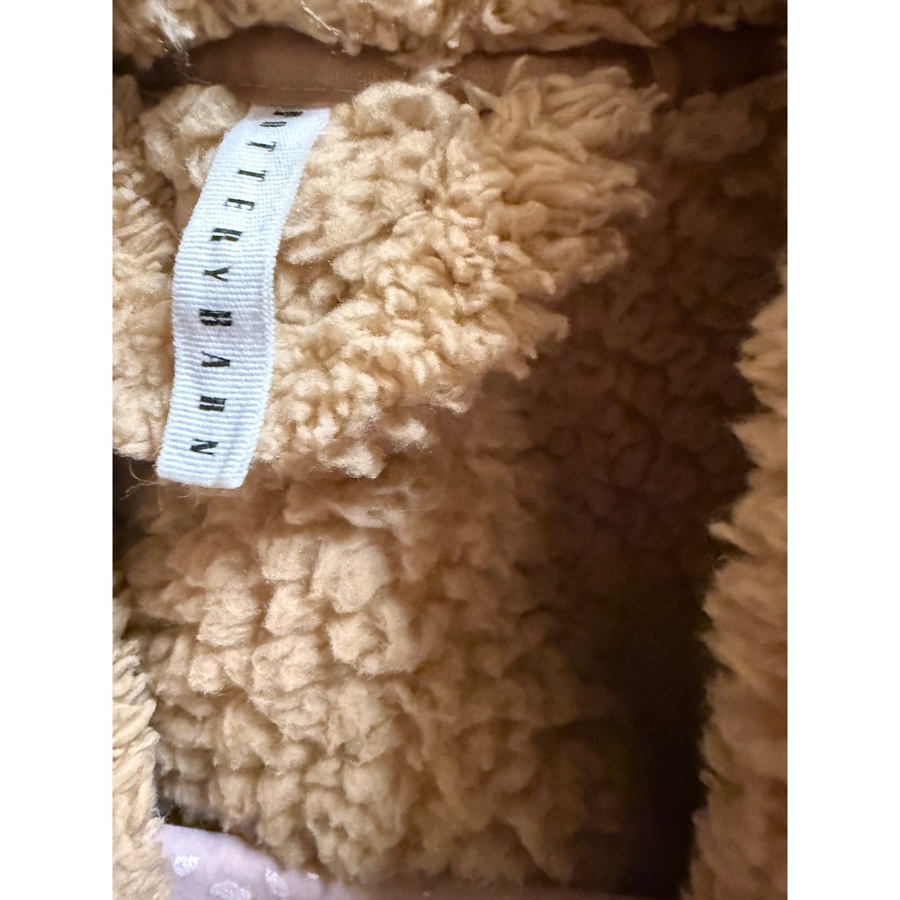 Pottery Barn Teddy Bear Robe Camel Tan Faux Fur Plush Bathrobe Medium - Picture 7 of 8